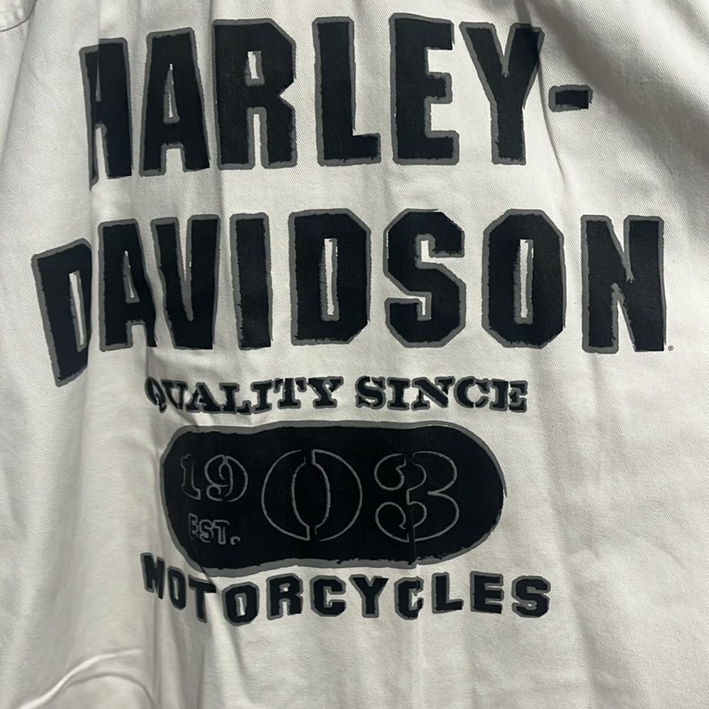 Harley-Davidson White Men's Button Up Shirt, size XL - Picture 4 of 5